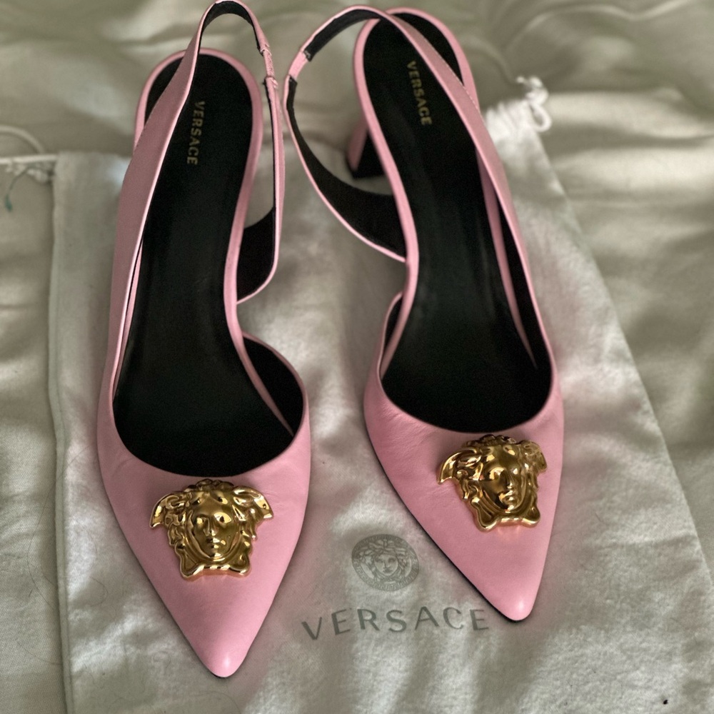 Versace Medusa Sling Back Heels